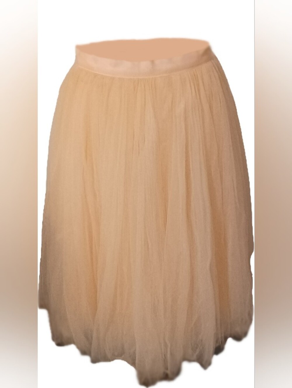 Vintage Lulu's Cream Tulle Circle Skirt with Satin Waistband